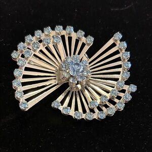 Coro Silver Fan Brooch